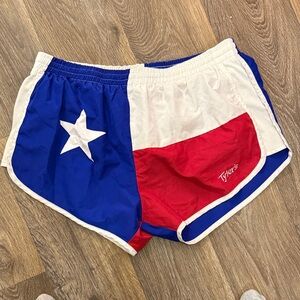 Women's Athletic Texas Flag Shorts - Blue, White, Red